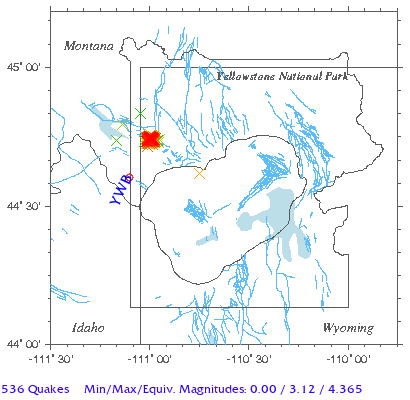 Yellowstone Quake Map